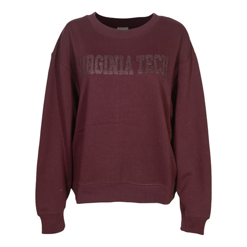 Virginia Tech Women's Old School Crewneck Sweatshirt: Maroon