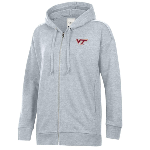 Virginia Tech Women's Relaxed Everlee Full Zip: Oxford Heather by Gear
