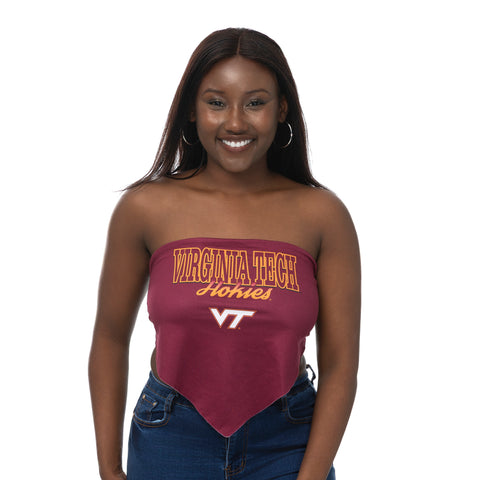 Virginia Tech Women's Tie Back Top: Maroon