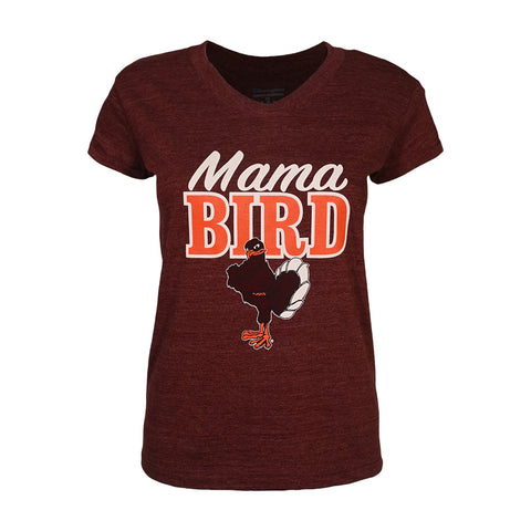 Virginia Tech Women's Triumph Mama Bird V-Neck T-Shirt: Maroon by Champion