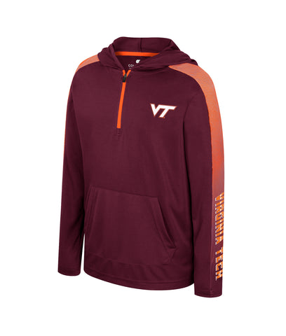 Virginia Tech Youth Lumen Long-Sleeved Hooded Quarter-Zip Windshirt