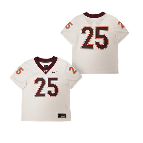 Virginia Tech Youth Replica #25 Football Jersey: White by Nike