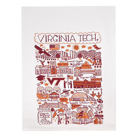 Virginia Tech Dish Towel by Julia Gash