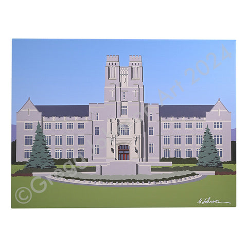 Burruss Hall on 16"x12" Canvas by Gregg Johnson