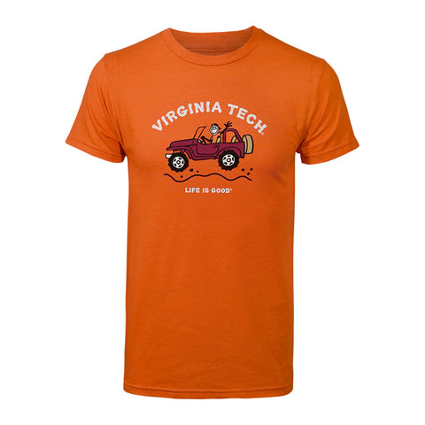 Virginia Tech Life Is Good Jake 4 Wheelin T-Shirt: Orange