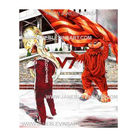 Virginia Tech "Hokie Pokey" Print by Jane Blevins