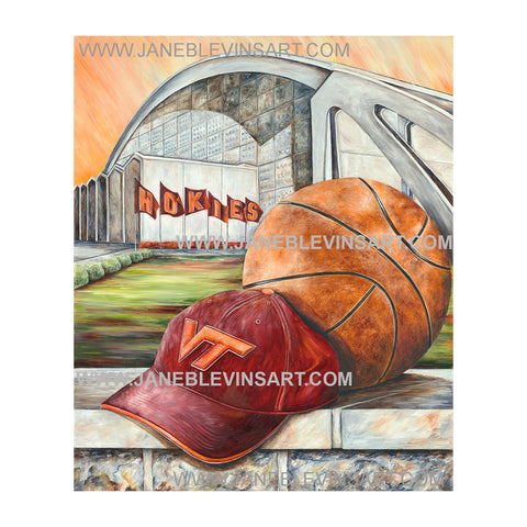 Virginia Tech "Hokie Hoops" Print by Jane Blevins