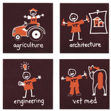 Virginia Tech College Stick Figure Refrigerator Magnet