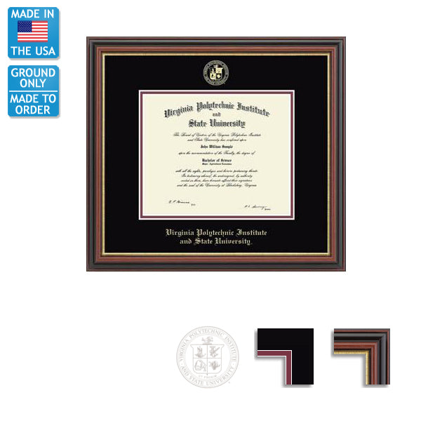 Virginia Tech Regency Diploma Frame FREE GROUND SHIPPING! Campus
