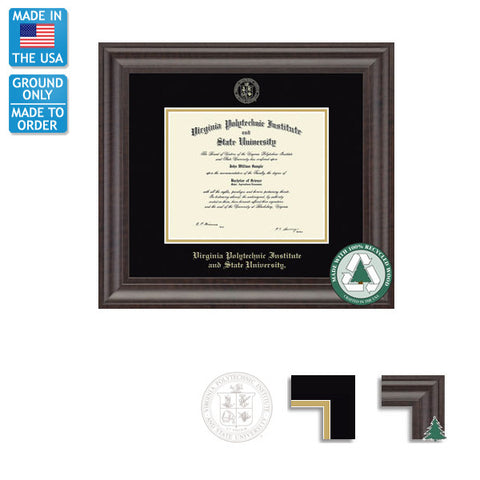 Virginia Tech Acadia Recycled Diploma Frame: FREE GROUND SHIPPING!