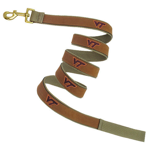 Virginia Tech 6' Leather Dog Leash