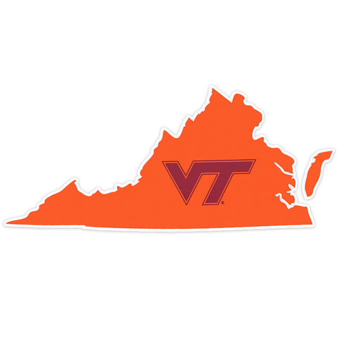 Virginia Tech State Silhouette Decal