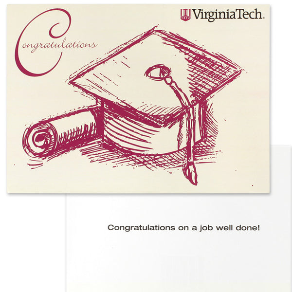 Virginia Tech Graduation Cap Congratulations Card Campus Emporium