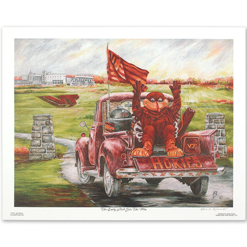 Virginia Tech "The Early Bird Gets The Win" Print by Jane Blevins