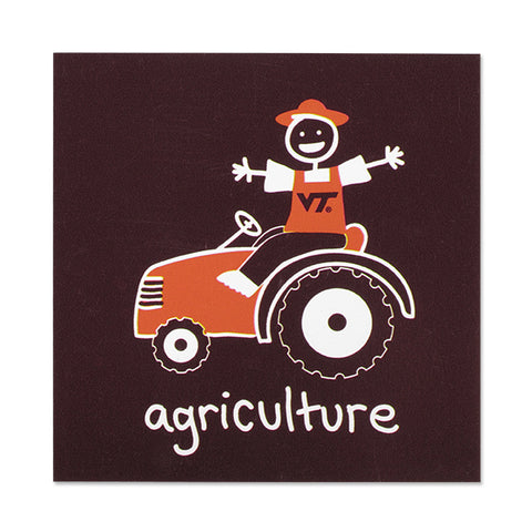 Virginia Tech College Stick Figure Refrigerator Magnet