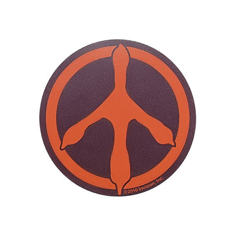 Maroon and Orange Peace Track Decal