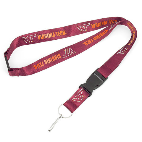 Virginia Tech Ribbon Lanyard with Detachable Keychain