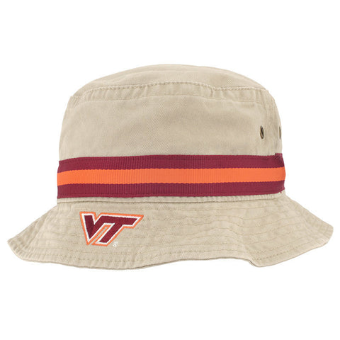Virginia Tech Relaxed Twill Fitted Bucket Hat: Khaki by Legacy