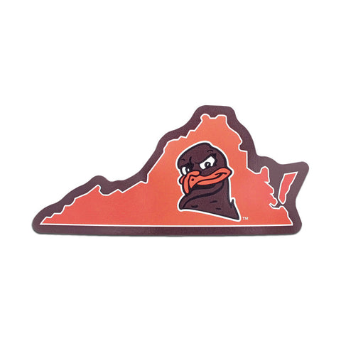 Virginia Tech State of Virginia Hokie Bird Magnet