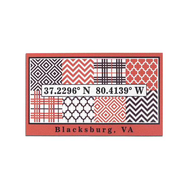 Maroon and Orange Blacksburg Coordinates Refrigerator Campus Emporium