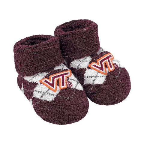 Virginia Tech Argyle Baby Booties