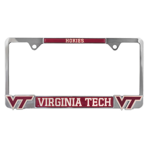 Virginia Tech Chrome License Plate Frame with 3D Logos