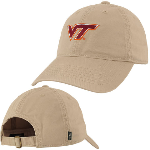Virginia Tech Logo Hat: Khaki by Legacy