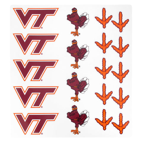 Virginia Tech Logo, Hokiebird, & Tracks Sticker Sheet