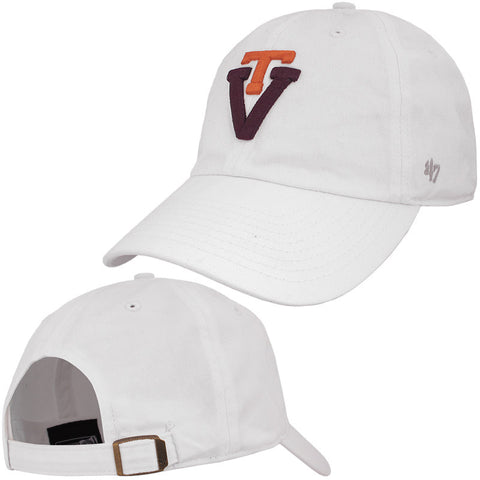 Virginia Tech Retro Logo Hat: White by 47 Brand