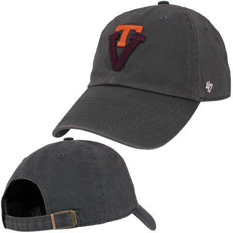 Virginia Tech Retro Logo Hat: Charcoal by 47 Brand
