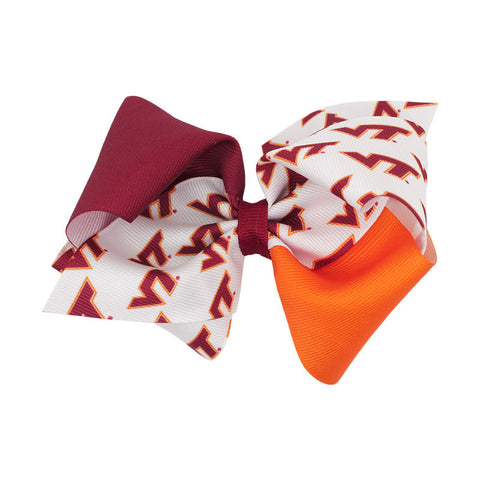 Virginia Tech Color Block Bow Barrette