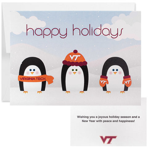 Virginia Tech Penguin Holiday Cards: Pack of 10