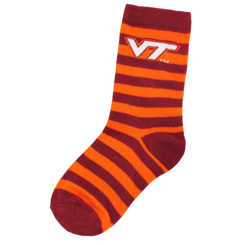 Virginia Tech Youth Logo Striped Socks