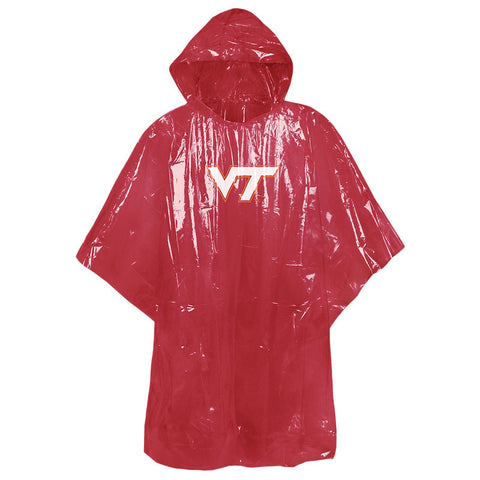 Virginia Tech Hooded Rain Poncho: Maroon