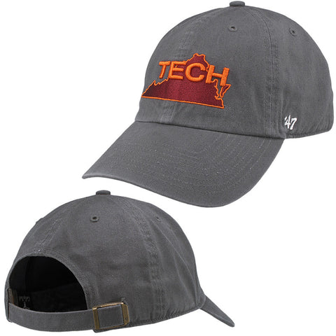 Virginia Tech Retro State Outline Hat: Charcoal by 47 Brand