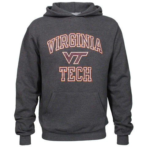 Virginia Tech Basic Hooded Sweatshirt: Granite Heather by Champion