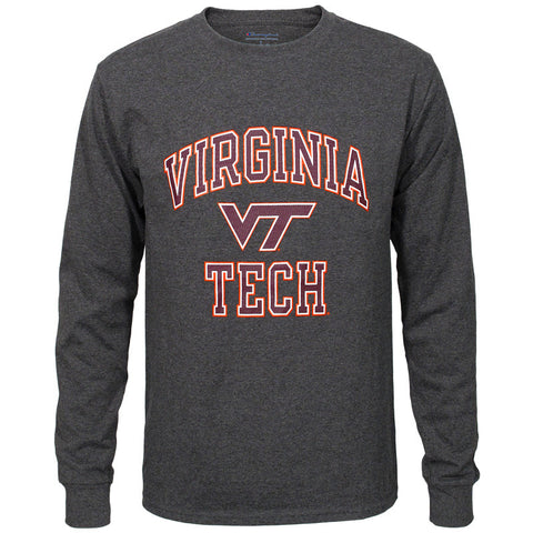 Virginia Tech Basic Long-Sleeved T-Shirt: Granite Heather by Champion