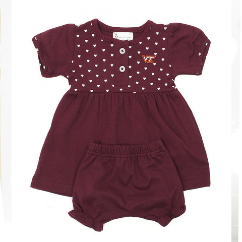 Virginia Tech Infant Heart Dress with Bloomers