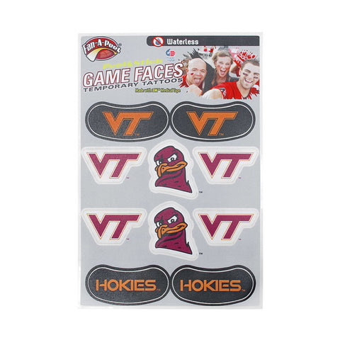 Virginia Tech Face Tattoos and Eye Strips Combo Pack