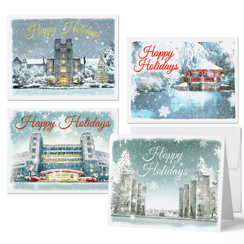 Tech Landmarks Holiday Note Cards: Pack of 4
