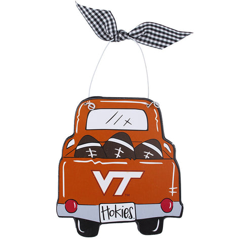 Virginia Tech Wood Truck Ornament