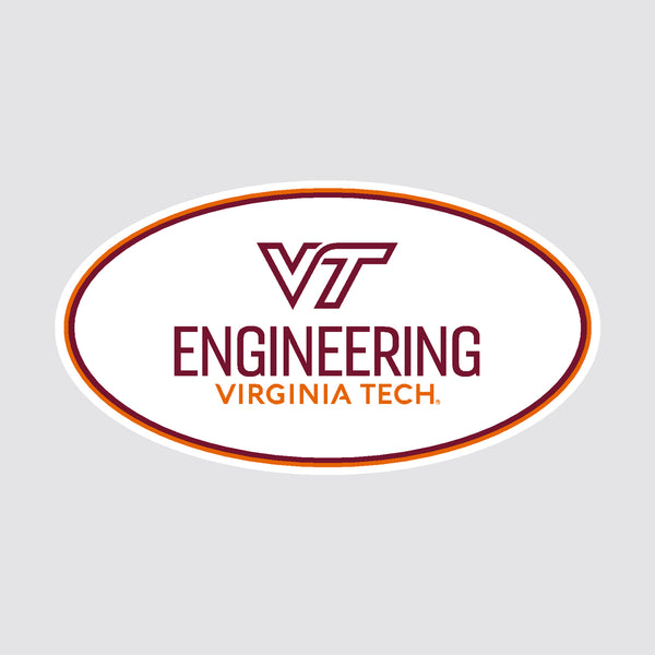 Virginia Tech College of Engineering Oval Decal Campus Emporium