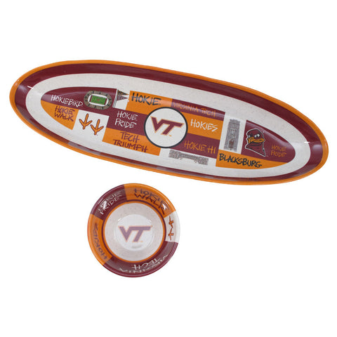 Virginia Tech Melamine Chip Platter with Dip Bowl