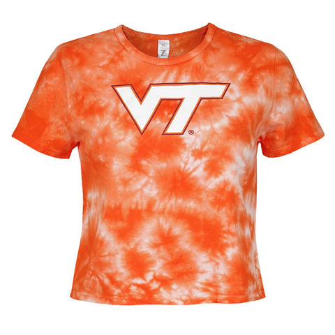 Virginia Tech Women's Cloud Wash Crop T-Shirt: Orange