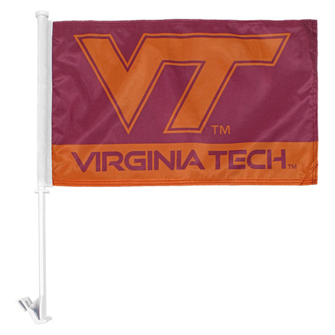 Virginia Tech Hokies Car Flag with Wall Bracket