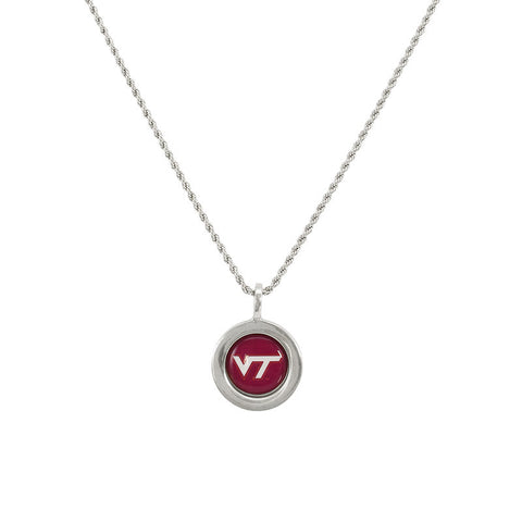 Virginia Tech Art Deco Necklace: Silver