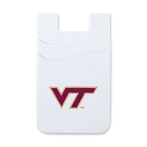 Virginia Tech Logo Silicone Dual Pocket Phone Wallet: White