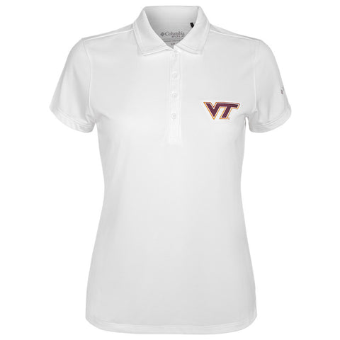 Virginia Tech Women's Birdie Polo: White by Columbia