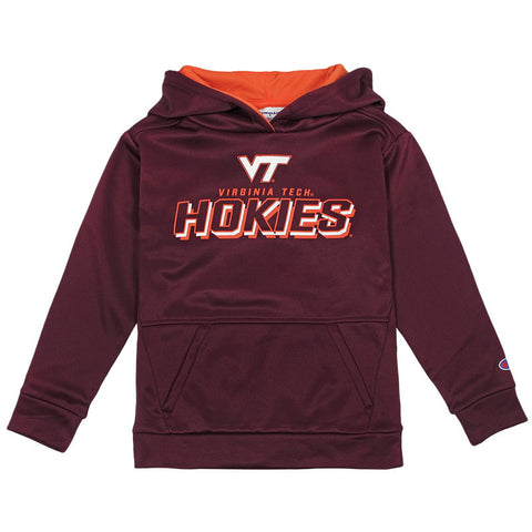 Virginia Tech Youth Athletic Poly Hooded Sweatshirt: Maroon by Champion