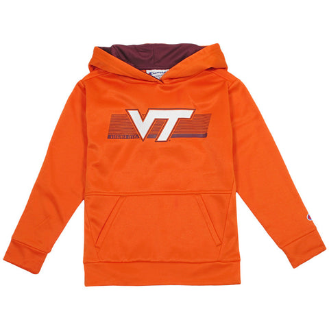 Virginia Tech Youth Athletic Poly Hooded Sweatshirt: Orange by Champion